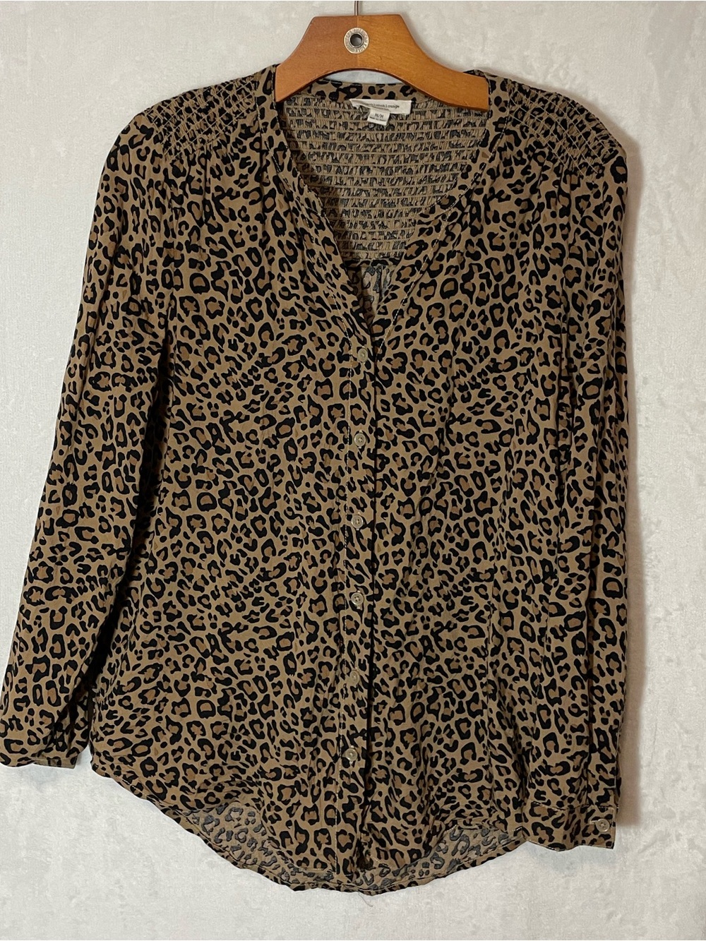 beachlunchlounge Leopard Print Button-Front Blouse - Brown/Black